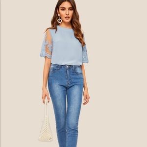 SHEIN Mesh sleeve blouse. Never worn